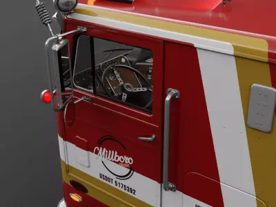 Peterbilt 352 Cabover Semi Truck - Complete Model  3D model