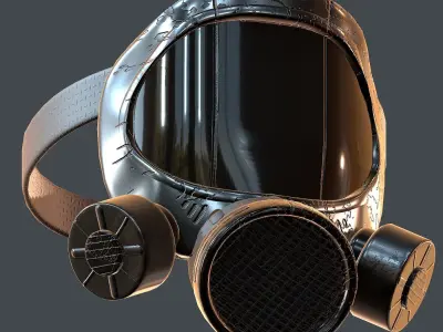 Gas mask helmet 3d model scifi Low-poly  Low-poly 3D model purchase