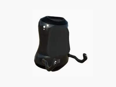 Jetpack J03 Black White - SciFi Character Design Low-poly 3D model