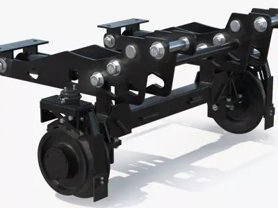 Fronted Hi-Rail Gear for Mid Duty Truck 3D model