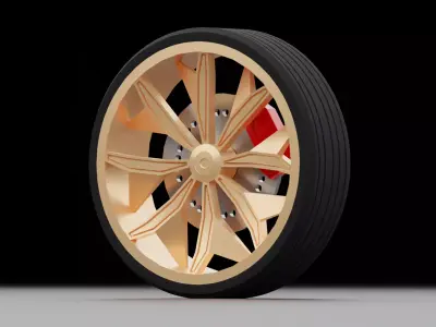 Custom Sport Wheel Free low-poly 3D model
