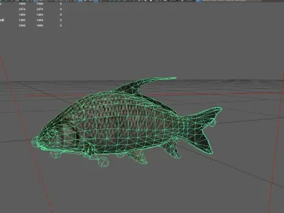 Carp fish Low-poly 3D model