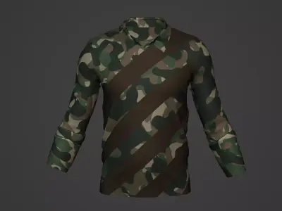 Military Soldier Clothing T-shirt Low-poly 3D model 45