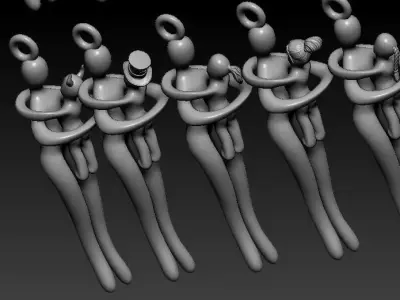 Mother Son Daughter Love Pendant 3D print model