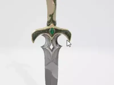 Fancy Dagger 3D Model Elegant Weapon Asset 3D model