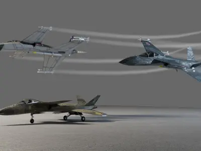 IAI Sparrow X concept fighter Low-poly 3D model