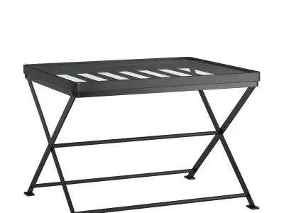 ANTIQUE COFFEE TABLE WITH GLASS 3D model