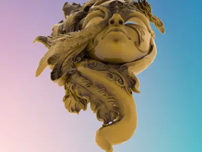  mask woman 3D MODEL STL FILE FOR CNC ROUTER LASER  3D print model