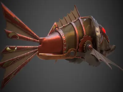 Steampunk Fish Free 3D model