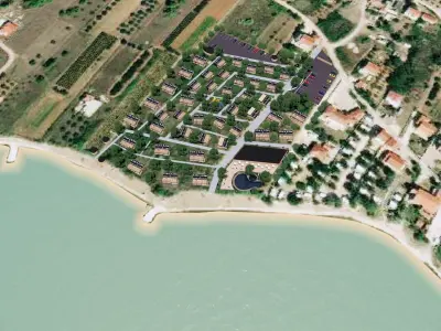 camping site Privlaka Croatia Low-poly 3D model