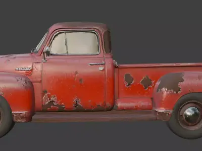 Vintage Rusty Pickup Truck 3D Model 3D model 27