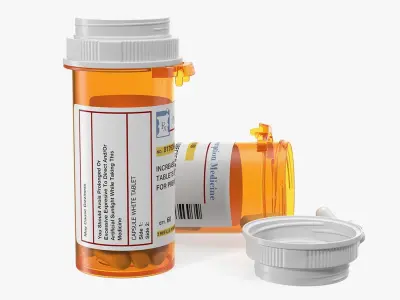 Pills in Bottles Collection 3D model