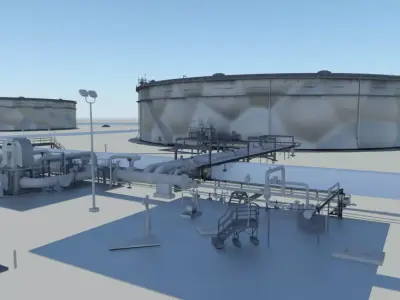 Oil Gas refinery 3D model  3D model