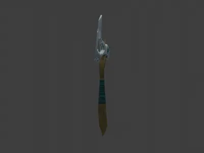 battle axe Low-poly 3D model 21
