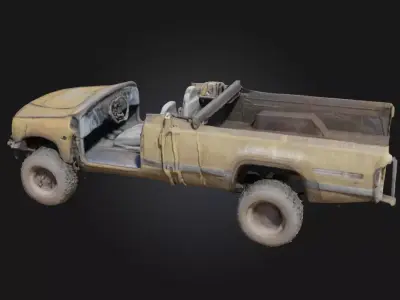 Mud Splattered Pickup Conversion  Rugged Vehicle Ready for Off  3D model