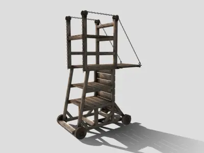 Medieval Siege Tower  Low-poly 3D model