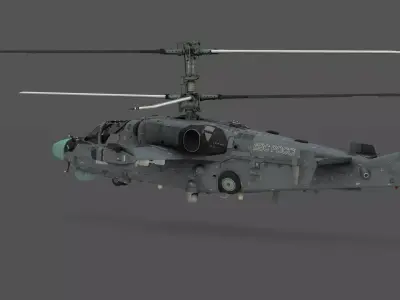 Kamov Ka-52 Alligator 3D Model Russian Attack Helicopter Free low-poly 3D model