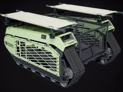 THeMIS Cargo CASEVAC Military Robot PBR 3D model