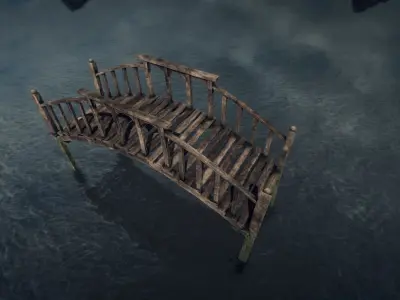 Modular Dock system Low-poly 3D model