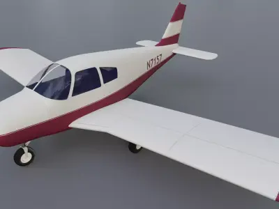 Piper Pa-28 Low-poly 3D model Low-poly 3D model