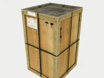 Dusty Wooden Cargo Crates Low-poly 3D model