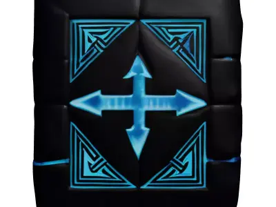 Mystic Stone Tablet Blue Glow 3D model
