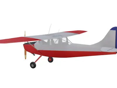Cessna L-19 Bird Dog Low-poly 3D model