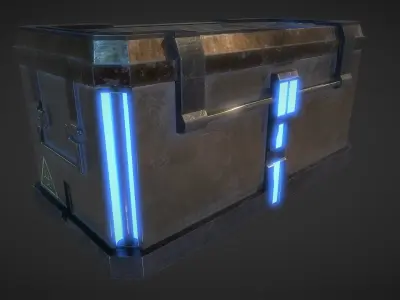 SciFi Crate Low-poly 3D model shop