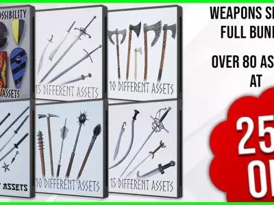 Weapons Series - Full Series Pack Low-poly 3D model