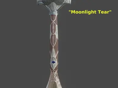 War Mace Moonlight Tear Low-poly 3D model