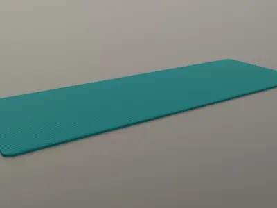 PBR Yoga Mat - Tiffany Blue Low-poly 3D model