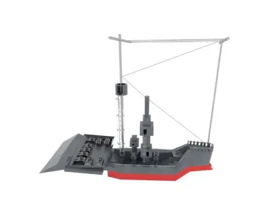Destroyer ship Free 3D model