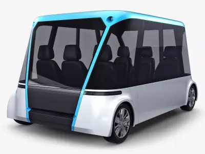 Electric Unmanned City Bus v 1 3D model