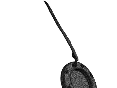 Aged Industrial Metal Shackle Chain Low-poly 3D model