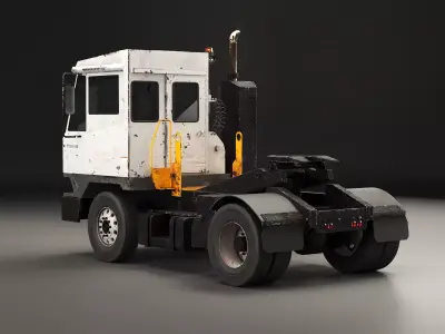 Aged Industrial Terminal Tractor Yard Truck PBR Low-poly 3D model