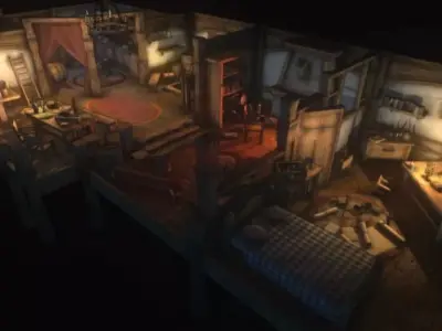 Top-Down Stylized Interiors Low-poly 3D model