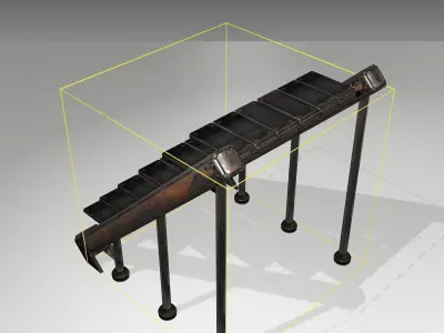 Futuristic Stairs - 16 - Rusty Textures Low-poly 3D model