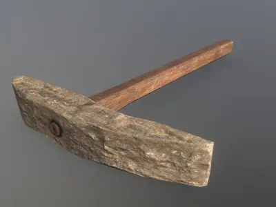 Pickaxe - Stone Low-poly 3D model