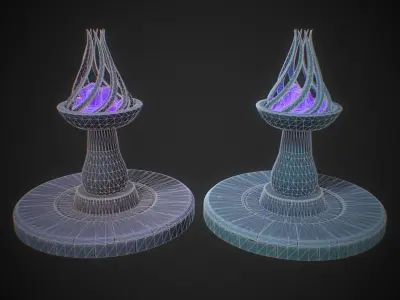 Stylized urn game ready Low-poly 3D model