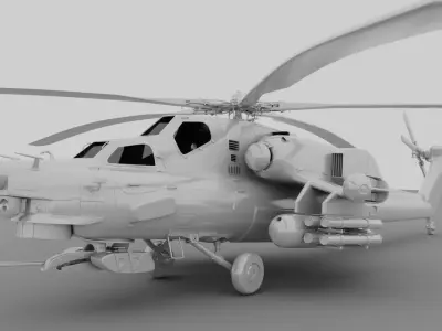 Mi 28 hight polygon ready for smooth 3D model