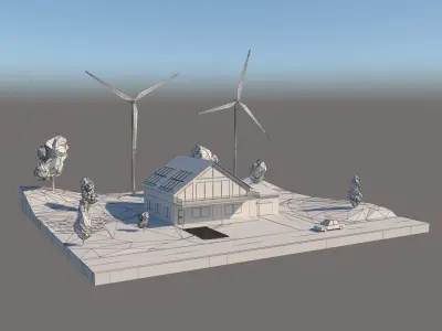 Alternative Energy Cartoon 3D model