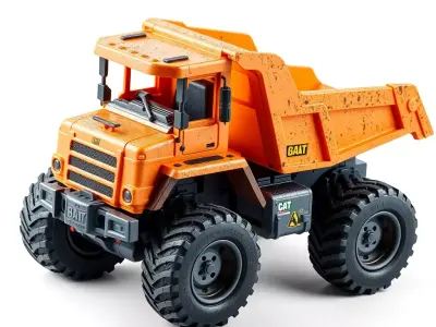 Rugged Construction Dump Truck Low-poly 3D model