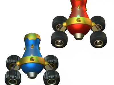 Mobile shell launcher-Tower defense game Low-poly 3D model