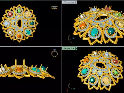 navratan  pendant  3D model