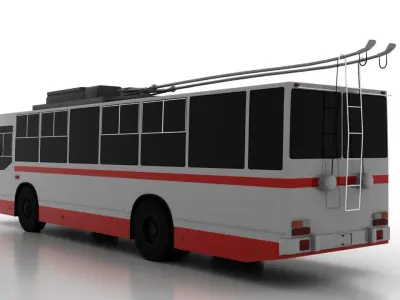 Trolleybus JUMZ-T2-09 Low Low-poly 3D model
