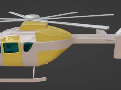 helicopter Low-poly 3D model 16