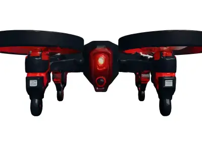 Futuristic Targeting Drone with Red Lens 3D model