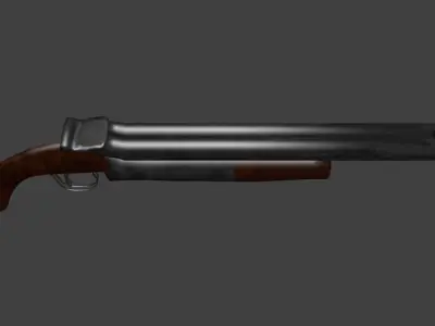 game ready double barrel shotgun Low-poly 3D model