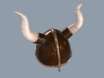 Medieval fantasy helmet Low-poly 3D model