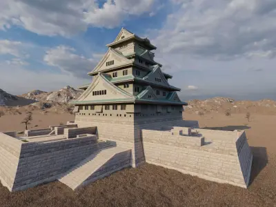  Osaka Castle-Hikone Japanese Castle 3D model